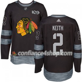 Adidas Maillot de Hockey Chicago Blackhawks Duncan Keith 2 1917-2017 100th Anniversary Noir Authentic - Homme